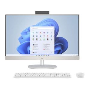 HP 27-cr0060 27" All-in-One Desktop Computer; 27" FHD IPS Three-Sided Micro-Edge Anti-Glare Touch Display; AMD Ryzen 5 7520U 2.8GHz Processor; 8GB LPDDR5-5500 Onboard RAM; 512GB Solid State Drive