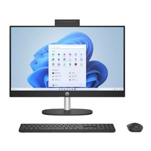 HP 24-cr0140 23.8" All-in-One Desktop Computer; 23.8" Full HD IPS Three-Sided Micro-Edge Touchscreen Anti-Glare Display; AMD Ryzen 5 7520U 2.8GHz Processor; 16GB LPDDR5-5500 RAM; 1TB Solid State Drive