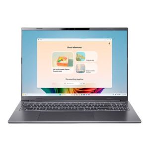 Acer Aspire 16 AI Copilot+ PC A16-11MT-X8A9 16" Laptop Computer - Steel Gray; Snapdragon X (8-Core) Processor; 16GB LPDDR5X Onboard RAM; 512GB Solid State Drive; Qualcomm Adreno GPU