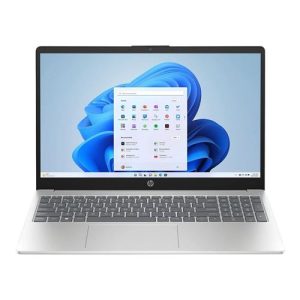 HP 15-fc0146dx 15.6" Laptop Computer - Natural Silver; AMD Ryzen 5 7520U 2.8GHz Processor; 8GB LPDDR5-5500 Onboard RAM; 512GB Solid State Drive; AMD Radeon Graphics