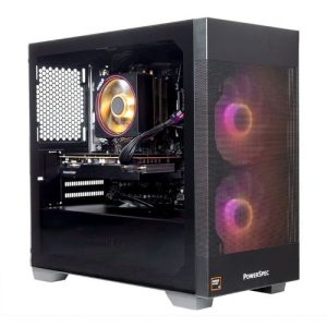 PowerSpec G530 Gaming PC; AMD Ryzen 5 5500 3.6GHz Processor; AMD Radeon RX 7600 8GB GDDR6; 16GB DDR4-3200 RAM; 1TB Solid State Drive