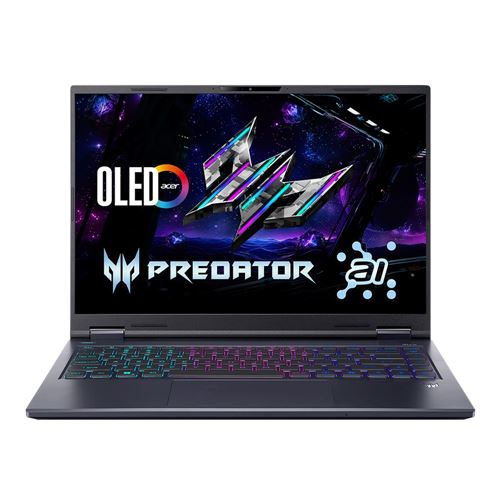 Acer Predator Helios Neo 14 AI PHN14-71-956M 14.5" Gaming Laptop Computer - Abyssal Black; Intel Core Ultra 9 285H 2.7GHz Processor; NVIDIA GeForce RTX 5070 8GB GDDR7; 32GB LPDDR5X Onboard RAM; 1TB Solid State Drive