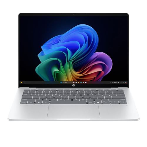 HP OmniBook 5 Next Gen AI OLED 14-he0099nr 14" Laptop Computer (Refurbished) - Glacier Silver Aluminum; Snapdragon X Plus Processor; 16GB LPDDR5x-8448 Onboard RAM; 1TB Solid State Drive; Qualcomm Adreno GPU