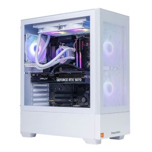 PowerSpec G728 Gaming PC; AMD Ryzen 5 7600X3D 4.1GHz Processor; NVIDIA GeForce RTX 5070 12GB GDDR7; 32GB DDR5-6000 RAM; 2TB Solid State Drive