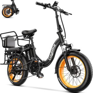 Folding Electric Bike for Adults with Peak 1000W Motor, 48V 20AH Battery up to 80 Miles, 20" Fat Tire All Terrain Ebike, Front Suspension 7-Speed Commuter E Bike, Step-Thru, UL Certified