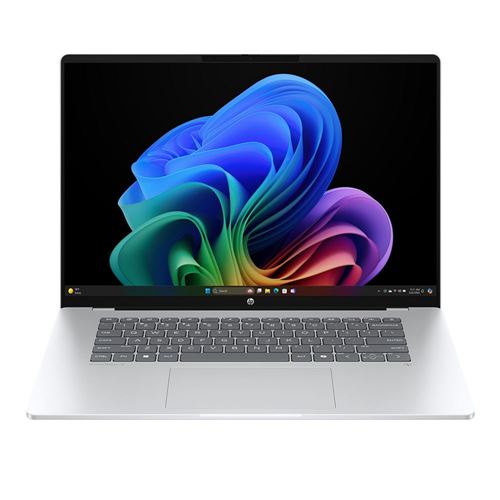 HP OmniBook 5 Next Gen AI 16-bf1107nr OLED 16" Laptop Computer - Glacier Silver Aluminum; Snapdragon X2 Elite X2E-84-100 Processor; 32GB LPDDR5x-8448 Onboard RAM; 1TB Solid State Drive; Qualcomm Adreno CPU