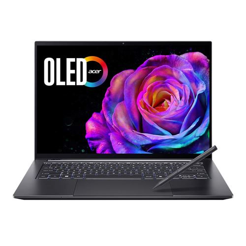 Acer Swift X 14 OLED 14.5" Laptop Computer - Titanium Gray;  Intel Core Ultra 7 255H 1.5GHz Processor;  NVIDIA GeForce RTX 5060 8GB GDDR7;  32GB LPDDR5x Onboard RAM;  1TB Solid State Drive