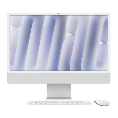 Apple iMac 24" MWUC3LL/A 24" (Late 2024) All-in-One Desktop Computer - Silver;  Apple M4 8-Core CPU;  16GB Unified Memory;  256GB Solid State Drive;  8-Core GPU