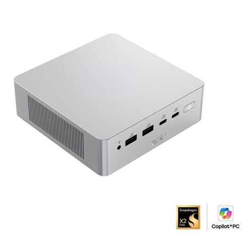 ASUS Ascent QN10 Full System Mini PC;  Snapdragon X2 Elite Processor;  32GB LPDDR5x-8533 RAM;  512GB Solid State Drive;  Qualcomm Adreno Graphics
